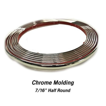 Cowles Products PROTEKTOTRIM FENDER TRIM, 7/16IN HALF ROUND, 20FT KIT, CHROME 37-530
